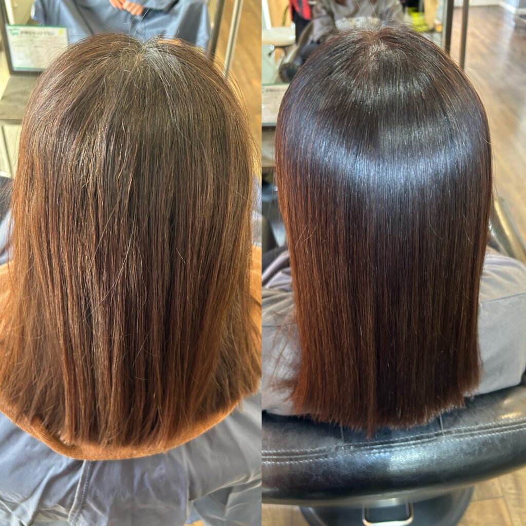 広がりやすい髪を、まとまり重視の艶髪へ